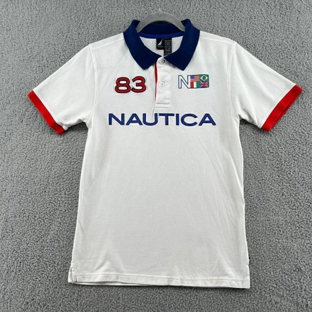Nautica Boys Polo shirt Spellout XL 18/20 Nautical